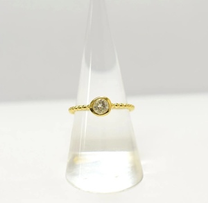 แหวนบุษราคัมสีขาวเคลือบทอง14K S925ต่ำทำจากวัสดุธรรมชาติขนาดเล็กปรับแต่งได้สำหรับงานปาร์ตี้ - Product Image 1