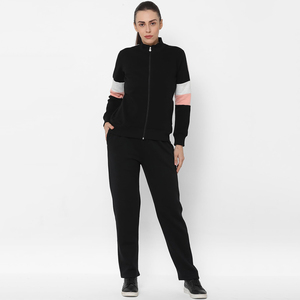 Survêtement d'hiver écologique Survêtement personnalisé à fermeture éclair pour femmes Vêtements de sport pour femmes Survêtement Coloblock Vêtements d'extérieur pour femmes - Product Image 1