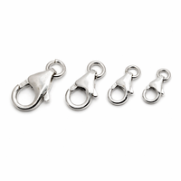Chakralume Anneau de jonction en argent sterling 925 avec fermoir de sécurité en forme de poisson 8mm/10mm/12mm, connecteur de bijoux plaqué argent 925, accessoires DIY pour
