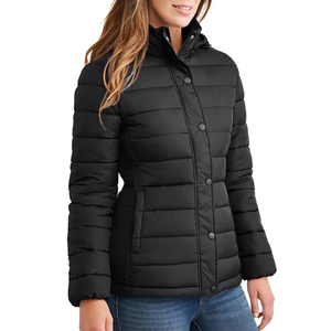 Veste matelassée en toile solide imperméable de haute qualité pour homme, rembourrage en polyester, légère, fermeture éclair sur le devant, veste d'extérieur d'hiver - Product Image 5