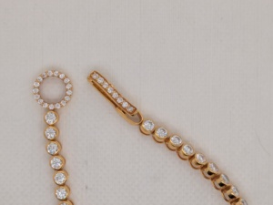 4.50 Ct Round Cut Lab Grown Diamond Tennis <b>Bracelet</b>, Classic Wedding <b>Bracelet</b> for Women's, <b>Solid</b> 10K/14K Bezel Set Yellow Gold - Product Image 4