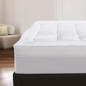 Colchón de dos capas Super Microfibra King Size Topper 14 cm Marco de goma 200x160 cm Almohadillas hipoalergénicas Almohadillas de colchón Toppers - Product Image 3