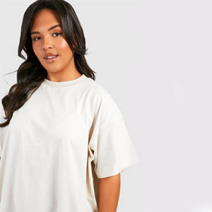 Top Trending mujeres 100% algodón de gran tamaño liso blanco camiseta para la venta mujeres personalizadas Camisetas básicas - Product Image 4
