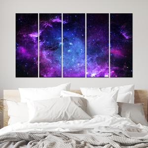 Impresionante lienzo impreso con paisaje de cielo estrellado para decoración del hogar, lienzo envuelto en 5 piezas - Product Image 1