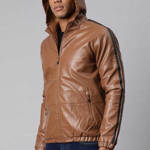 Sudadera con Capucha de Cuero para Hombre, Precio Económico, Pieza Nueva, Buena Calidad, Entrega Rápida, Hecha en Sialkot - Product Image 2