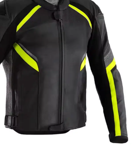 Blouson en cuir pour moto pour homme, blouson de motard avec protections blindées CE, blouson de course pour motocycliste - Product Image 4