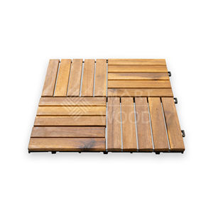 Modern Design Interlocking Outdoor Flooring Factory Direct Brushed Acacia Wood Deck Tile WPC Base Various Colors Eco-Friendly - Product Image 2