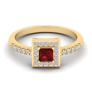 Anillo de Plata de Ley 925 con Certificado REYES GRA, Corte Princesa, Gema de Granate de 0.31 Quilates, Anillos de Compromiso de Moissanita a la Moda - Product Image 6