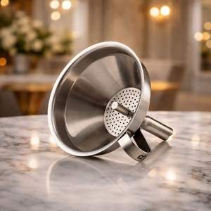 Embudo de Barra de Acero Inoxidable con Colador Incorporado para una Vertida Perfecta sin Derrames, Ideal para Cócteles, Cocina y Bares - Product Image 1