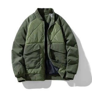 <b>Men's</b> Premium Quality 100% Polyester Canvas <b>Jacket</b> Casual Outdoor Zipper Stand Oversized Plus Size Winter Puff Thick Warm - Product Image 4