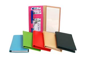 New PU <b>Leather</b> Pink Color Checkbook Cover With Pen Loop - Product Image 2