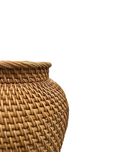 Jarrón de Ratán Tejido a Mano Ecológico para Decoración del Hogar, Cesta de Flores Multifuncional de Mimbre Estilo Boho para Sala de Estar, Hotel, Resort - Product Image 2