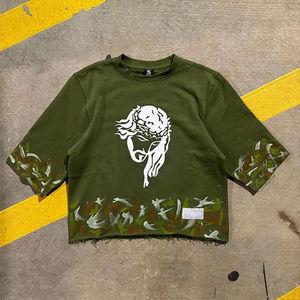 ผู้ผลิตเสื้อผ้า OEM เสื้อยืดผ้าฝ้าย 100% เนื้อหนา แห้งเร็ว ถักแบบเบา พิมพ์ลาย DTG ตามสั่ง แขนสั้น ทรงโอเวอร์ไซส์ ทรงบ็อกซี่ - Product Image 4