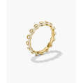 Bague empilable vintage tendance Charlotte avec incrustation, plaquée or, émail, bijoux, bague tendance en forme de chiffre - Product Image 4