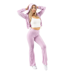 Sudadera con capucha de terciopelo para mujer, estilo corto, de felpa suave, informal, para estar en casa, de manga larga con cremallera frontal, Poise - Product Image 2