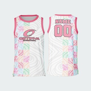 Maillot de basket-ball personnalisé à faible MOQ, nom d'équipe, été, sans manches, sublimation, pour unisexe - Product Image 5