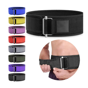 เข็มขัดไนล่อนสไตล์2025 4นิ้วพร้อมล็อคหัวเข็มขัดและตะขอและห่วงยกน้ำหนักเข็มขัดด้านหลังรองรับโลโก้ตามสั่ง - Product Image 1