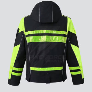 Chaqueta de trabajo de invierno reflectante de alta visibilidad para hombres de alta calidad con cuello levantado con logotipo frontal para ropa de trabajo de seguridad al por mayor - Product Image 2