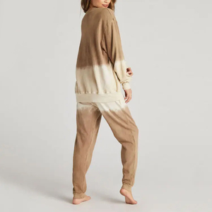 Chándales de algodón estampados informales con capucha de ajuste regular liso para mujer Conjuntos de sudaderas OEM - Product Image 6