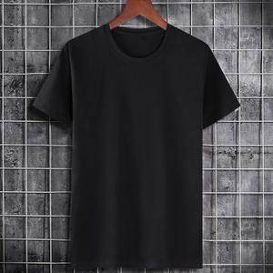 Camiseta de manga corta con cuello redondo para hombre, diseño personalizado con logotipo bordado, color sólido, holgada, de media manga - Product Image 3