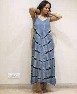 Chic et confortable rayonne Tie Dye longue robe Maxi pour femmes longue robe spaghetti parfaite pour les vacances ou l'usure quotidienne - Product Image 3