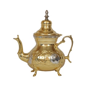 Tetera de Latón Martillado de Estilo Real, Acabado Mate de Latón Puro, para Servir Té y Café, Regalos Taluka, Material Metálico - Product Image 2