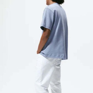 Camiseta de Cuello Alto para Hombre, Tejido Grueso de Algodón, Estilo Chino, Hombros Caídos, Color Sólido, Antiencogimiento, Alta Calidad, 100% Algodón - Product Image 6