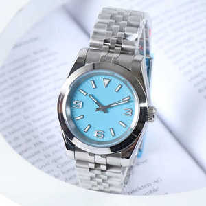 Gems & Stones Case Montre à quartz 40mm Saphir Crystal Blue Dial 50m Waterproof Luxury Custom Watch - Product Image 4
