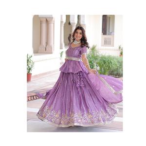 Conjunto de Lehenga Choli de Diseño Premium con Bordado de Lentejuelas, Listo para Usar, para Mujer, Ropa de Fiesta - Product Image 1
