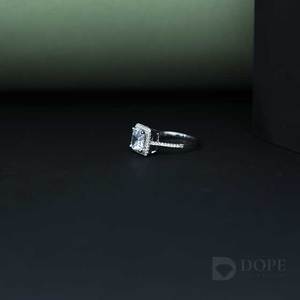 Bague de fiançailles Halo coupe coussin pour acier inoxydable avec Moissanite Design tendance pour cadeau d'anniversaire - Product Image 3