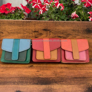 Recién llegado, bolsos de mano de cuero reciclado de colores occidentales, monedero multicolor, bolsos de hombro multicolores únicos con estilo para mujer - Product Image 3