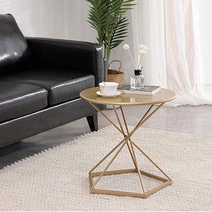 Table d'appoint en métal doré avec cadre géométrique pour la maison, la salle à manger et les tables basses. - Product Image 5