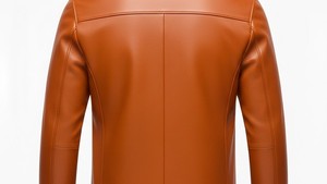 Veste en cuir longue décontractée pour homme, style streetwear, avec col en textile, OEM - Product Image 6