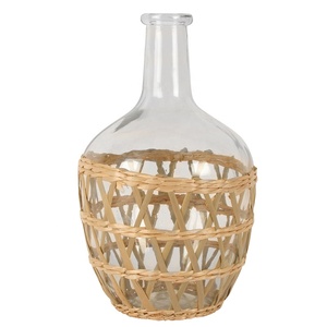 Vase à fleurs décoratif en verre et cristal de jonc de mer naturel, dispositif pour décoration de maison, offre spéciale, vente en gros, collection - Product Image 1