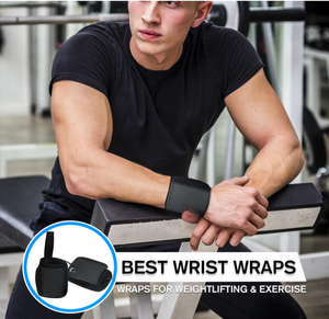 Meilleur prix – Bandes de maintien pour poignets First Fitness Industries en polyester et coton, haute qualité, extensibles, flexibles, pour une meilleure préhension et une protection des poignets – Fitness - Product Image 4