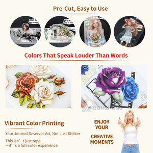 สติกเกอร์ติดสมุดติดรูปสำหรับสัตว์เลี้ยงแบบด้านลายดอกไม้สำหรับสมุดบันทึกงานตามสั่งม้วนเทปสำหรับสัตว์เลี้ยง - Product Image 4