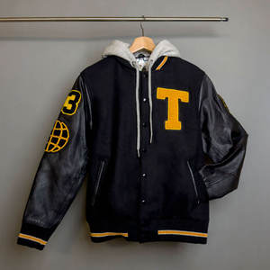 Veste universitaire pour homme, fabricant OEM, veste de baseball chaude d'hiver, bomber, manches en cuir, logo brodé - Product Image 4