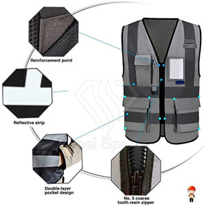 Chaleco de seguridad con logotipo personalizado y ropa reflectante de alta visibilidad con múltiples bolsillos Chaleco de seguridad de alta visibilidad y alta visibilidad - Product Image 3