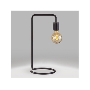 Lámpara de Mesa Industrial de Hierro, Bombilla LED E27, 3500K, Blanco Cálido, Diseño Moderno, Pantalla Negra, Decorativa para Sala de Estar, Tamaño Pequeño - Product Image 1