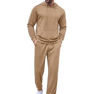 High Quality Heavy Cotton Sweatsuit Sweatpants <b>Hoodie</b> Set Custom tracksuit for man, 100% cotton - Product Image 1
