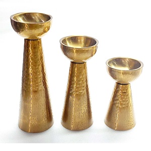 Modern Unique Design Handmade Silver Movable Pillar Holder Set Shiny Polish Custom Sizes Home Party Wedding <b>Table</b> Decoration - Product Image 3