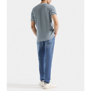 2025 nueva llegada de manga corta para hombres para camisas de retazos personalizados tela de lona de Color sólido estilo gótico transpirable - Product Image 3