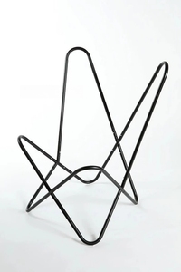 Chaise papillon en cuir avec cadre pliant en fer noir, facile à assembler, chaise de Patio élégante et confortable pour la maison - Product Image 6