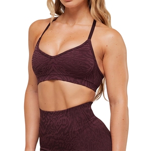 Soutien-gorge de sport imprimé animal grande taille pour femme, décolleté plongeant en V, dos en Y, bretelles réglables, crop top de yoga, push-up sexy sur le devant, vêtements de sport pour la gym - Product Image 5