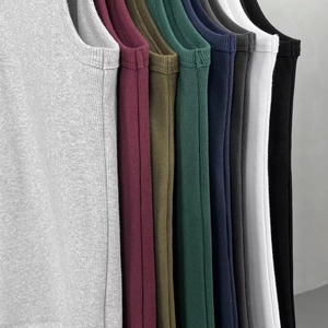 Camiseta sin mangas de canalé unisex de verano al por mayor, de algodón y spandex, transpirable, elástica, ajustada, con logotipo personalizado - Product Image 6