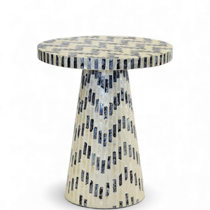 Elegante Mesa de Centro Moderna de Nácar, Mueble Hecho a Mano con Incrustaciones de Concha para Decoración de Sala de Estar - Product Image 1