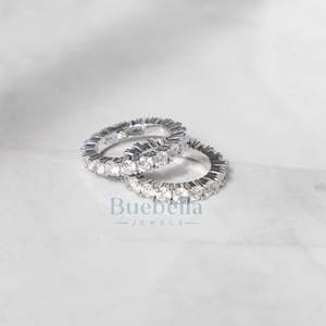 Delicate and Versatile 925 Sterling <b>Silver</b> Simple Tennis <b>Ring</b> Full Diamond Moissanite White Gold Plated <b>Men</b> <b>Ring</b> Gift Jewelry - Product Image 5