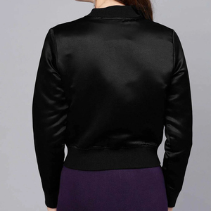 Blouson universitaire personnalisé streetwear pour homme, blouson bomber noir en polyester satiné, blouson oversize pour femme, doudoune épaisse - Product Image 4