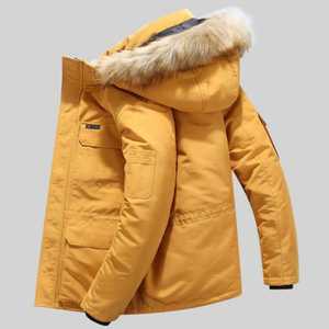 Ventes en gros 2025, mode, polyester, parka d'hiver pour homme, fausse fourrure, capuche, veste d'hiver à capuche pour homme - Product Image 6