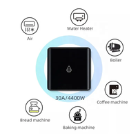 Interrupteur mural intelligent ZigBee 3.0 30A pour climatisation et chaudière, compatible UE/Royaume-Uni, système de maison intelligente, application Smart Life, verre trempé